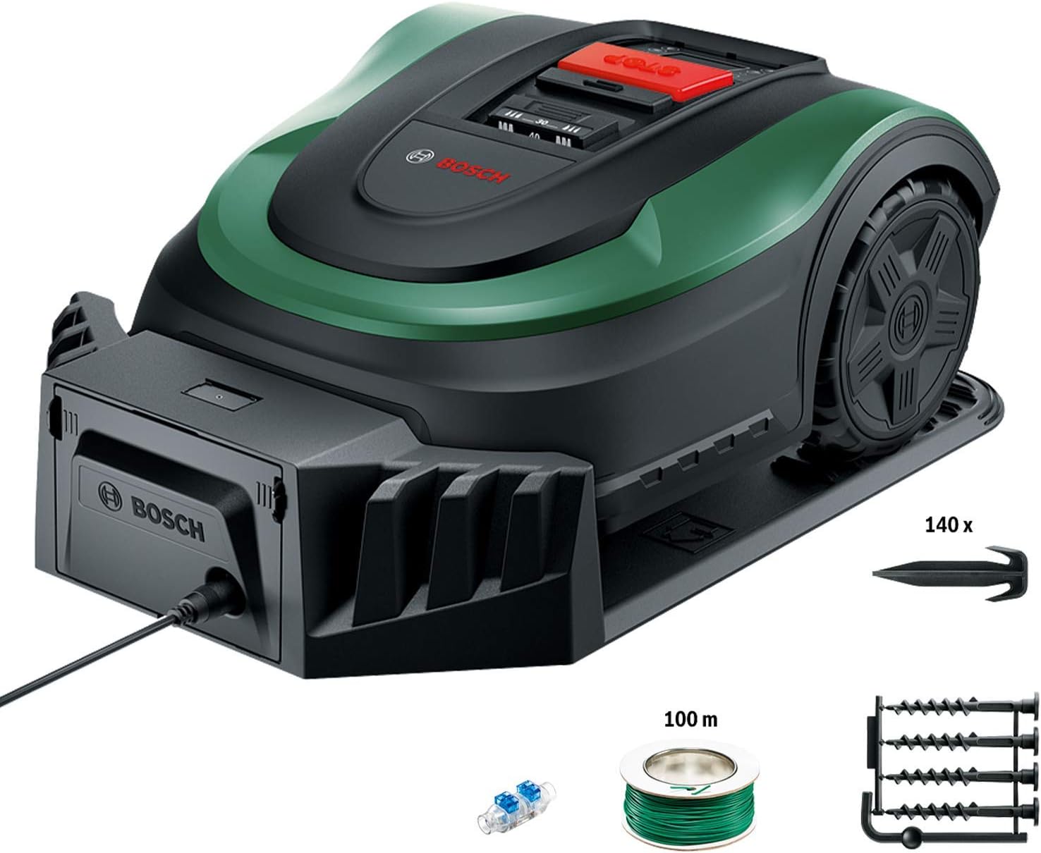 BOSCH Indego S+ 500 Cordless Robot Lawn Mower - Black & Green