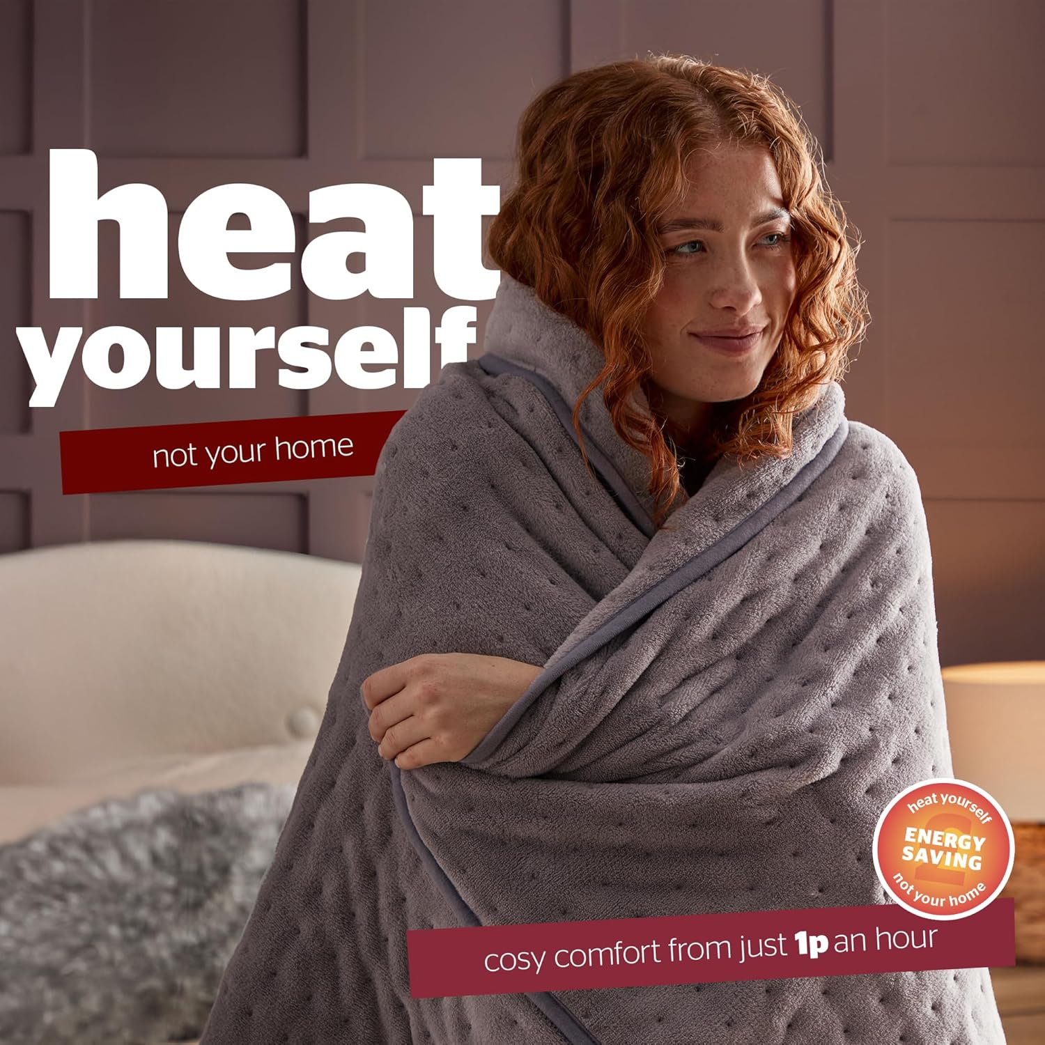 SILENTNIGHT Comfort Control Heated Throw - Blush