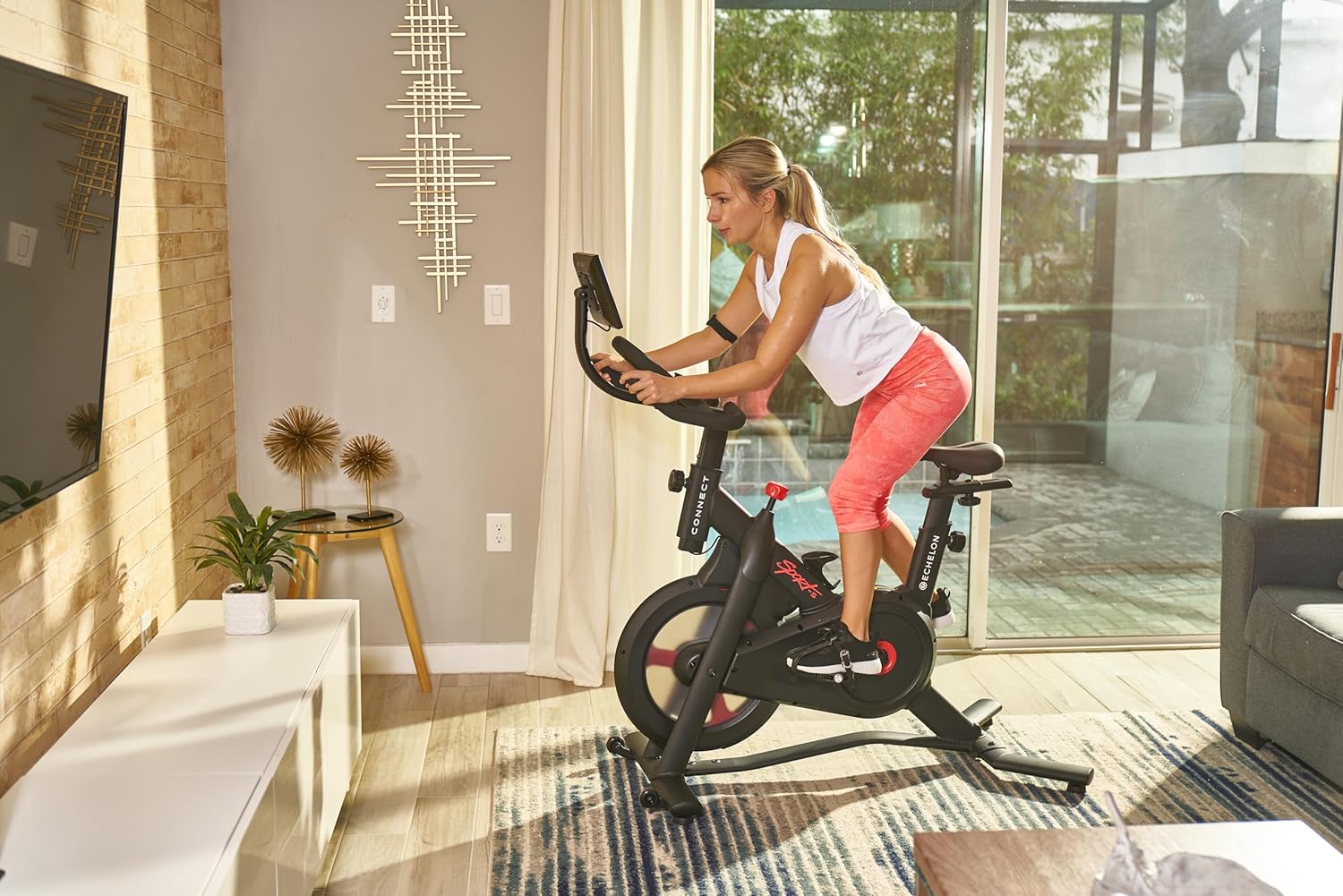 ECHELON Sport-S Connect Smart Bluetooth Exercise Bike - Black & Red