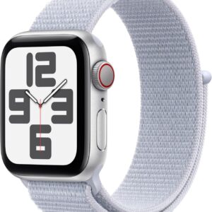 APPLE Watch SE Cellular (2023) - 40 mm Silver Aluminium Case with Storm Blue Sport Band  M L