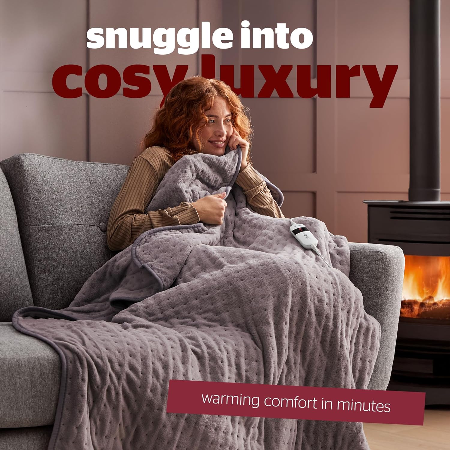SILENTNIGHT Comfort Control Heated Throw - Blush