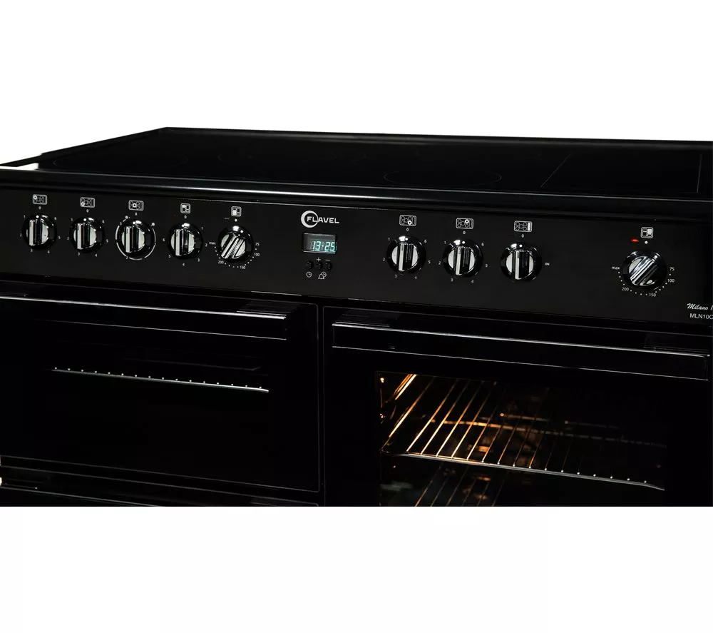 FLAVEL Milano 100 MLN10CRK Electric Range Cooker - Black & Chrome - Image 2