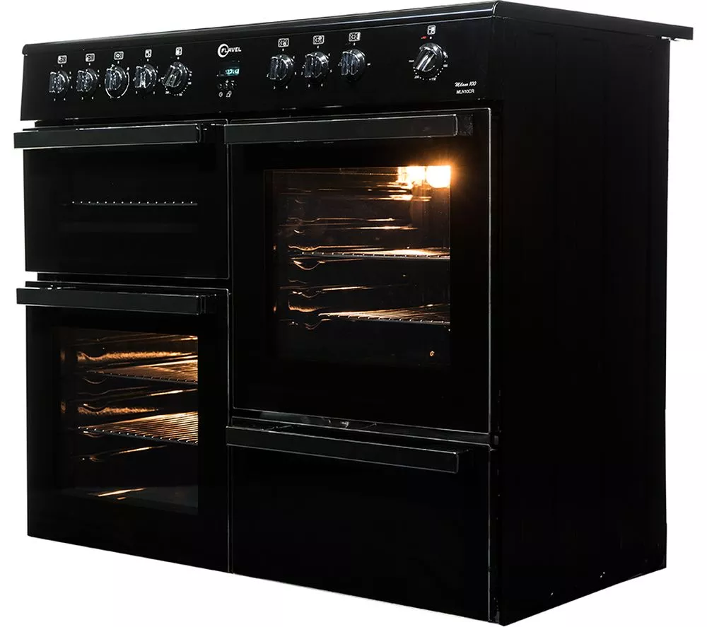 FLAVEL Milano 100 MLN10CRK Electric Range Cooker - Black & Chrome - Image 3