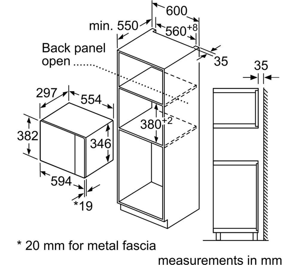 BOSCH Series 4 BFL523MB0B Built-in Solo Microwave - Black - Image 5