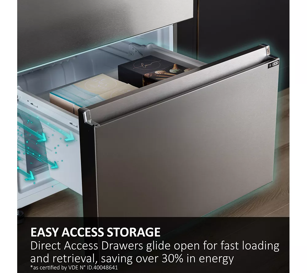 HAIER HFR5719ENMP Fridge Freezer - Platinum Inox