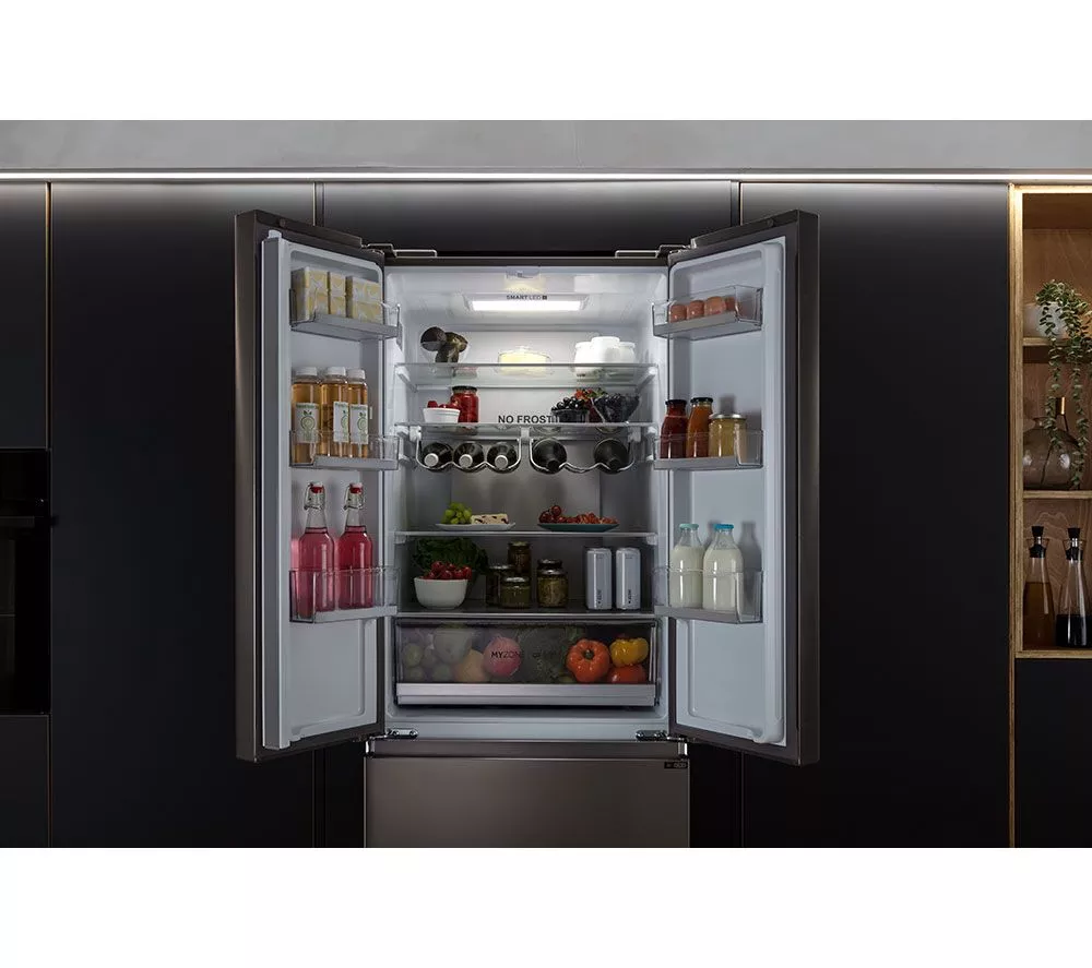 HAIER HFR5719ENMP Fridge Freezer - Platinum Inox