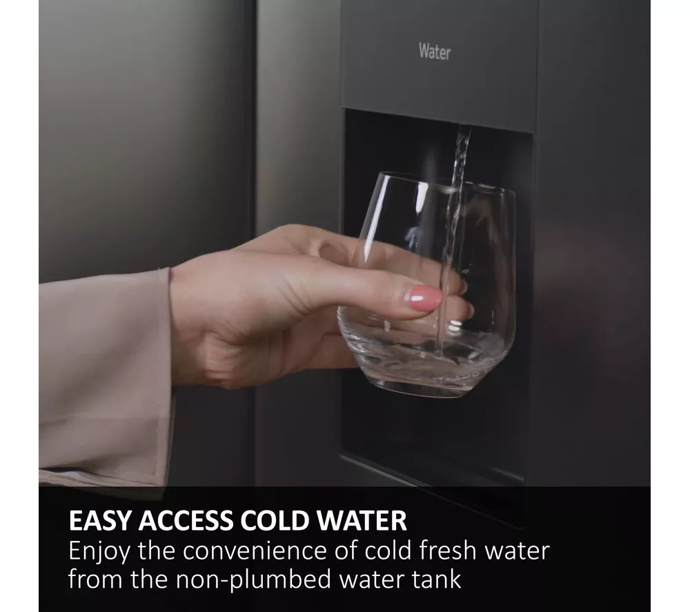 HAIER HFR5719EWPB Fridge Freezer - Slate Black