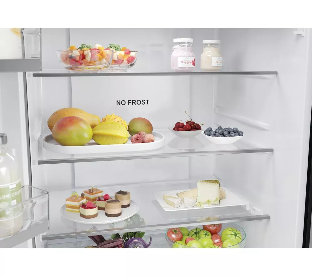 HAIER HFR5719EWPB Fridge Freezer - Slate Black