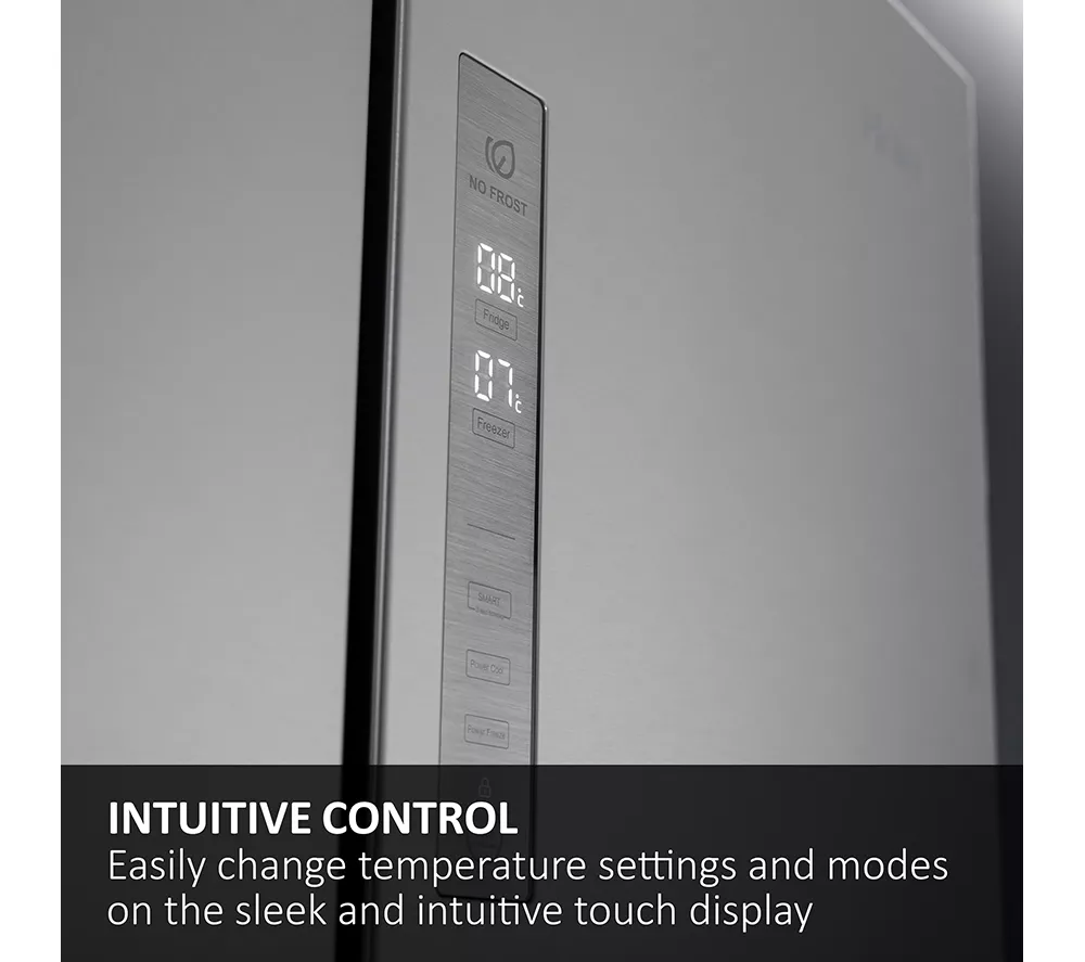 HAIER HCR5919EHMP Fridge Freezer - Platinum Inox
