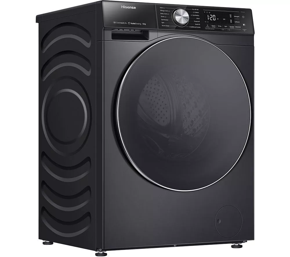 HISENSE 5S Series Auto Dosing WF5S1245BB WiFi-enabled 12 kg 1400 Spin Washing Machine - Black - Image 3