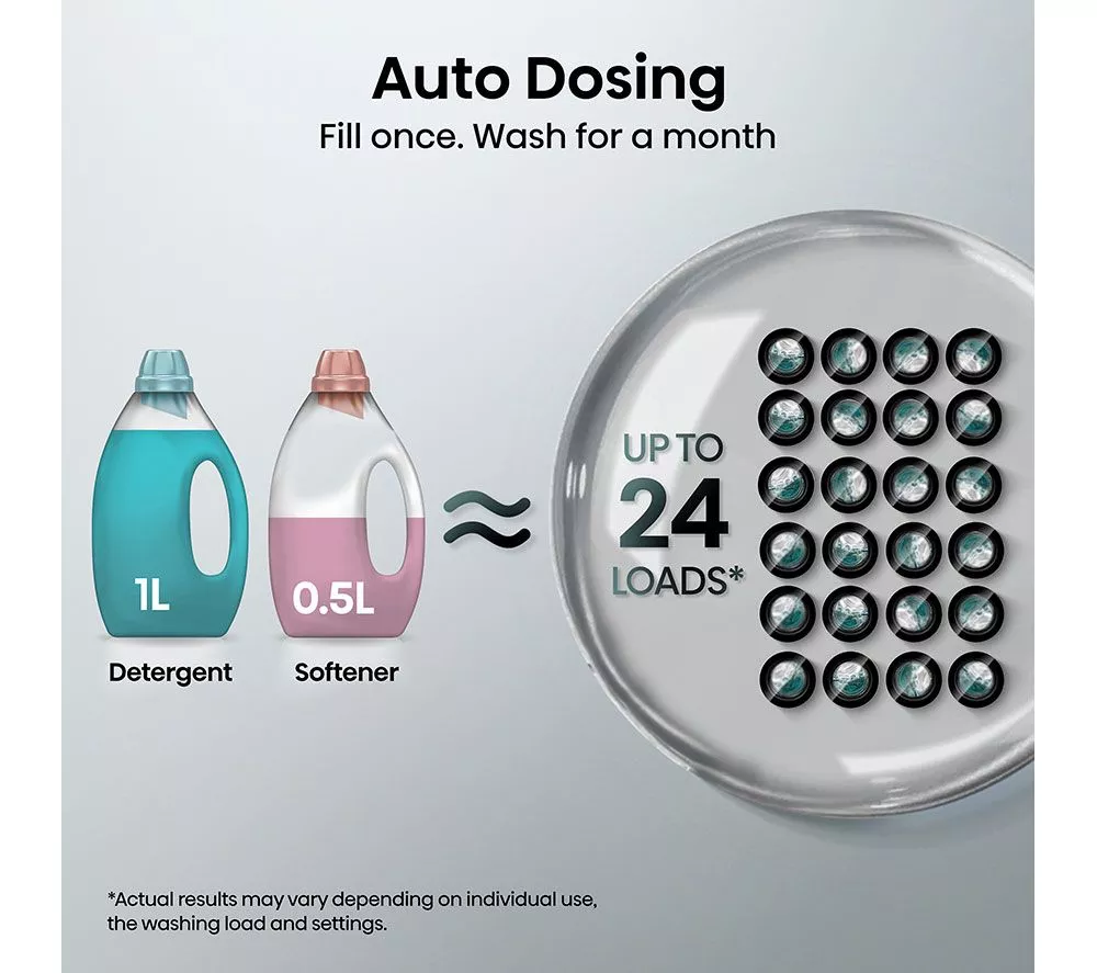 HISENSE 5S Series Auto Dosing WF5S1245BB WiFi-enabled 12 kg 1400 Spin Washing Machine - Black - Image 6