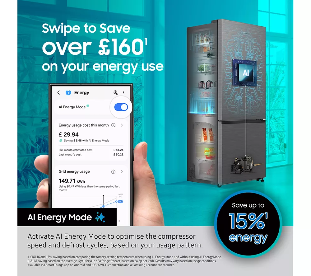 SAMSUNG Series 6 SpaceMax RB34C632EWW EU Smart 65 35 Fridge Freezer - White