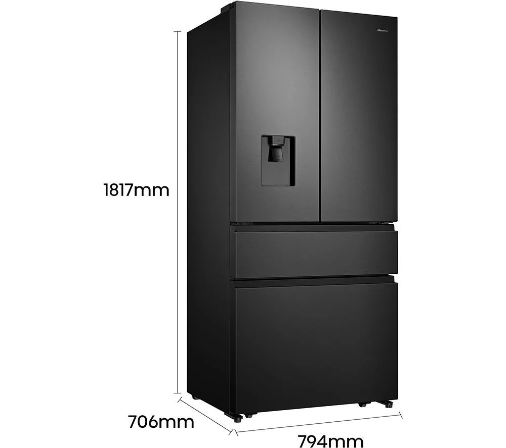 HISENSE PureFlat RF540N4WFE Fridge Freezer - Black Stainless Steel