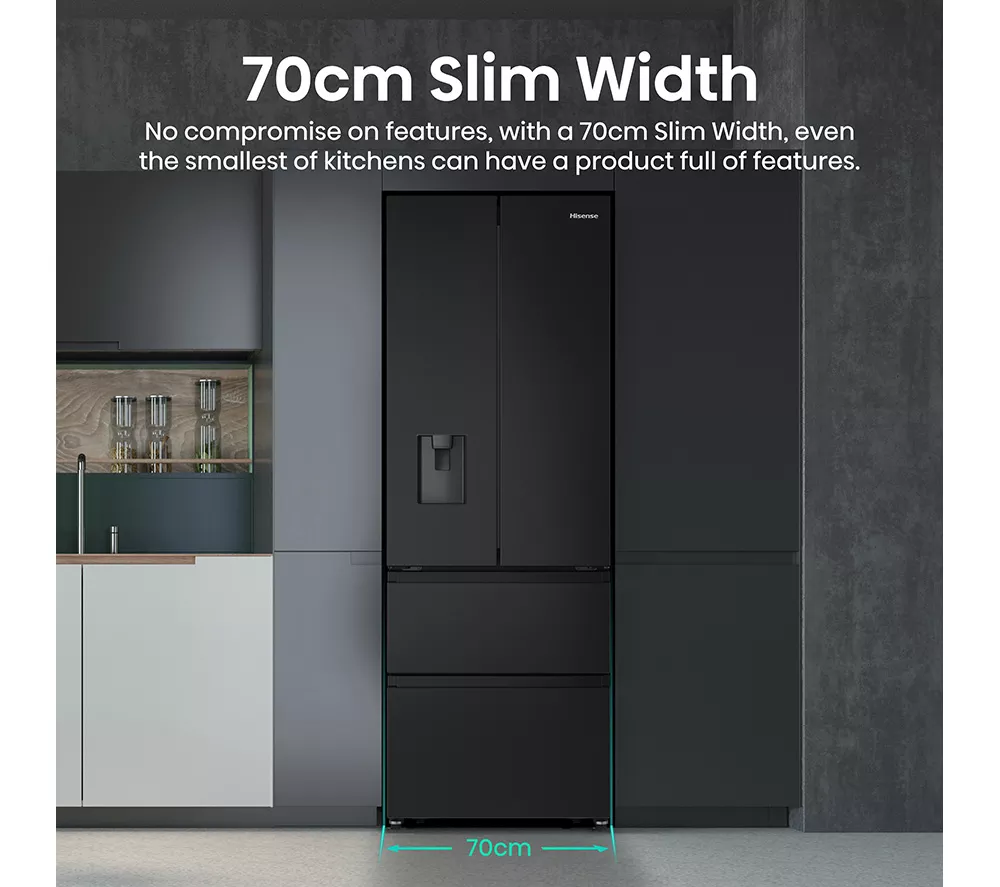HISENSE PureFlat RF632N4WFE Fridge Freezer - Black Stainless Steel