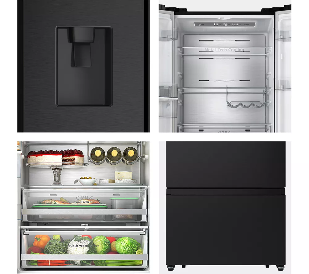 HISENSE PureFlat RF632N4WFE Fridge Freezer - Black Stainless Steel