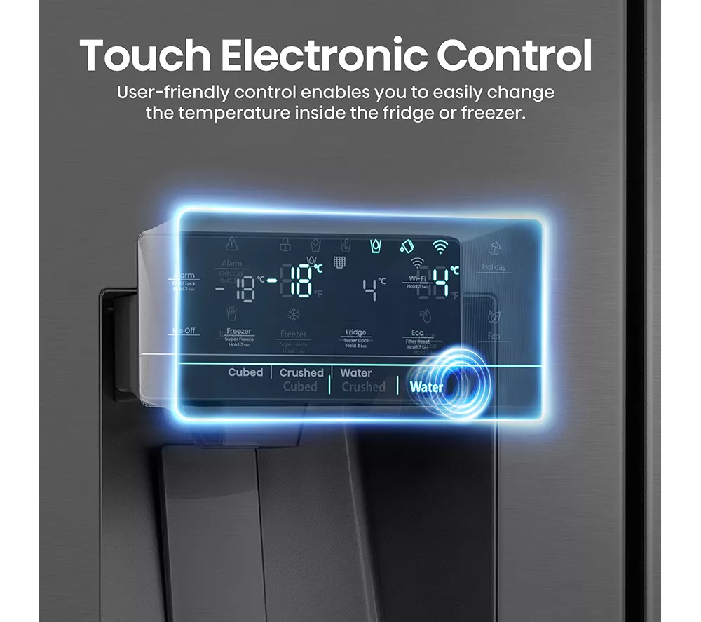 HISENSE PureFlat RS818N4IFE American-Style Smart Fridge Freezer - Black Stainless Steel