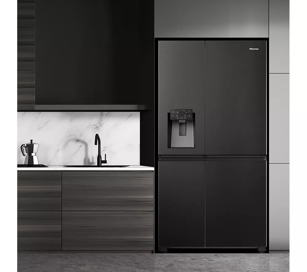 HISENSE PureFlat RS818N4IFE American-Style Smart Fridge Freezer - Black Stainless Steel