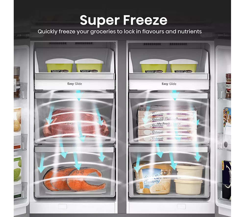 HISENSE PureFlat RQ758N4SWSE Smart Fridge Freezer - Stainless Steel - Image 6