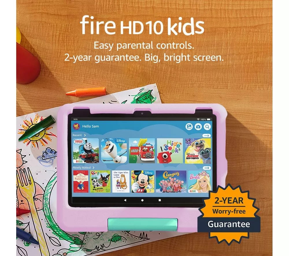 AMAZON Fire HD10 Kids 10.1" (ages 3-7) Tablet (2023) – 32 GB Pink