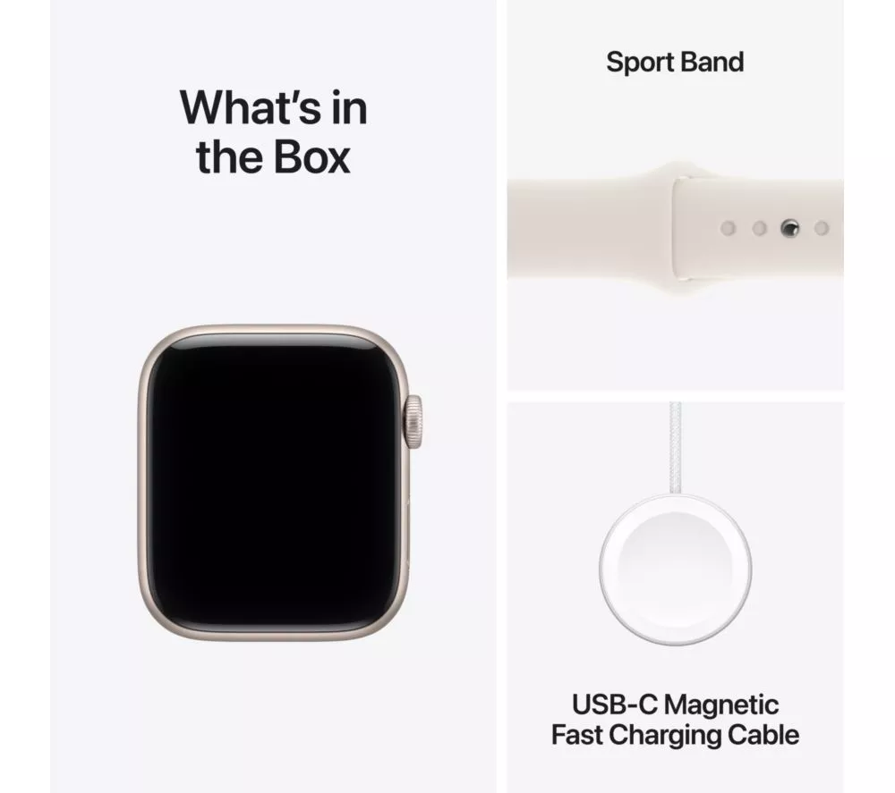 APPLE Watch SE (2023) - 44 mm Starlight Aluminium Case with Midnight Sport Band S M - Image 9