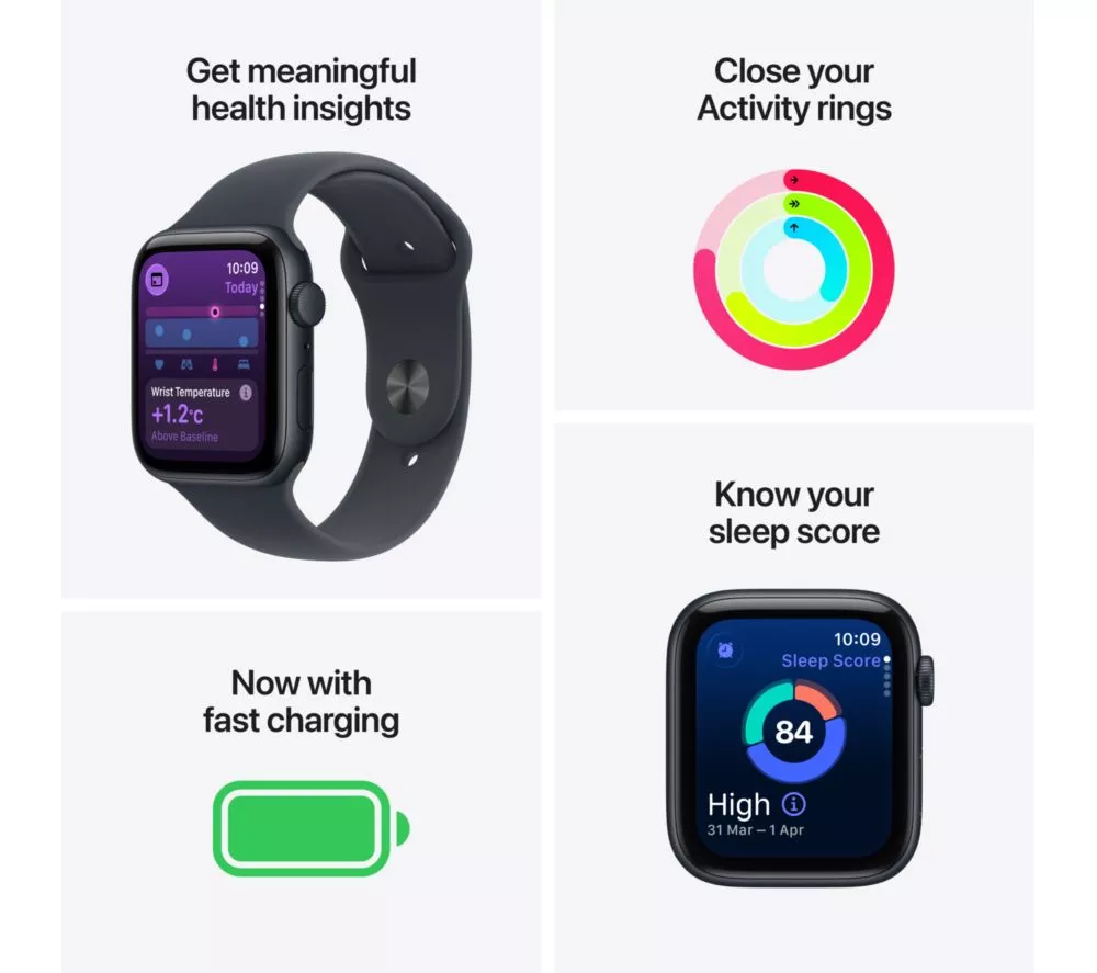 APPLE Watch SE (2023) - 44 mm Starlight Aluminium Case with Starlight Sport Band M L