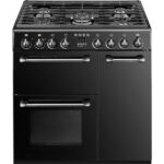 SMEG BM93BL 90 cm Dual Fuel Range Cooker - Black & Stainless Steel