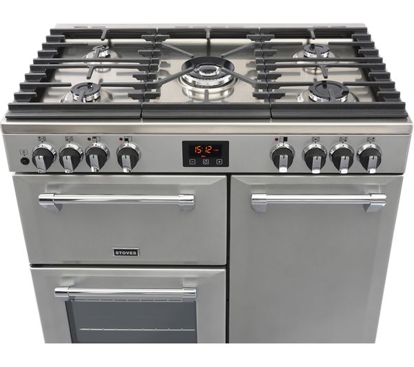 STOVES Ellingwood 90DFT MET SV 90 cm Dual Fuel Range Cooker - Metallic Silver