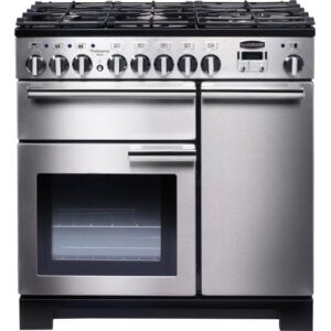 RANGEMASTER Professional Deluxe 100 Dual Fuel Range Cooker - Stainless Steel & Chrome