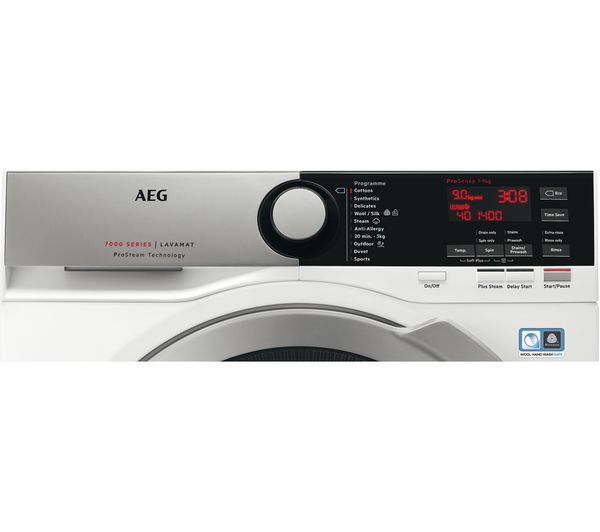 AEG ProSteam L7FEE945R 9 kg 1400 Spin Washing Machine - White & Stainless Steel