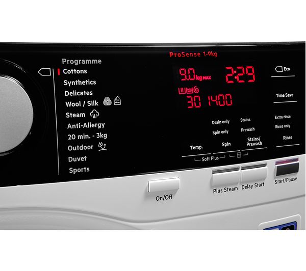 AEG ProSteam L7FEE945R 9 kg 1400 Spin Washing Machine - White & Stainless Steel