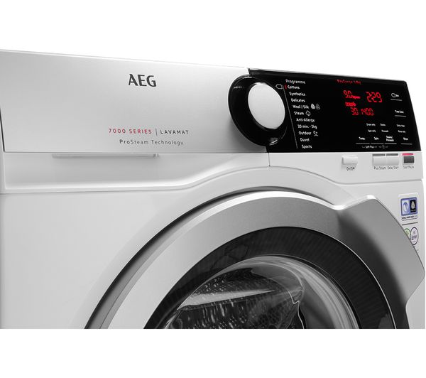 AEG ProSteam L7FEE945R 9 kg 1400 Spin Washing Machine - White & Stainless Steel
