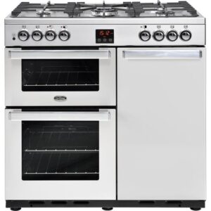 BELLING Gourmet 90DFT 90 cm Dual Fuel Range Cooker - Stainless Steel