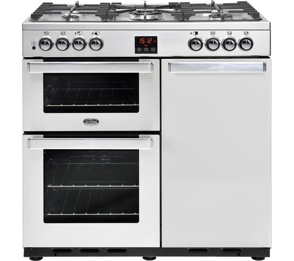 BELLING Gourmet 90DFT 90 cm Dual Fuel Range Cooker - Stainless Steel