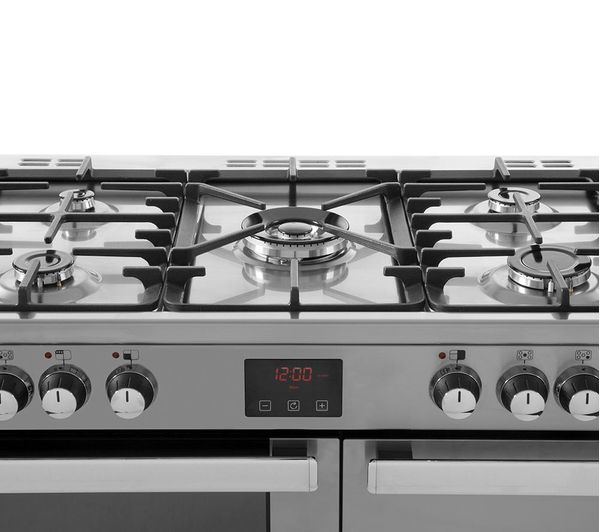 BELLING Gourmet 90DFT 90 cm Dual Fuel Range Cooker - Stainless Steel