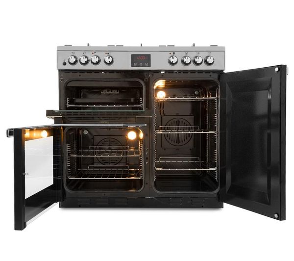 BELLING Gourmet 90DFT 90 cm Dual Fuel Range Cooker - Stainless Steel
