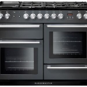 RANGEMASTER Nexus NEX110DFFSL C 110 cm Dual Fuel Range Cooker - Slate & Chrome