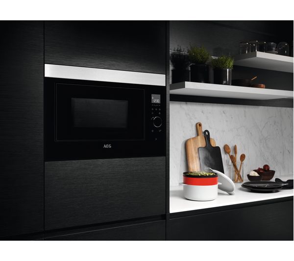AEG MBE2658SEM Built-in Solo Microwave - Black & Stainless Steel - Image 2