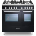 KENWOOD CK406 90 cm Dual Fuel Range Cooker - Black & Chrome