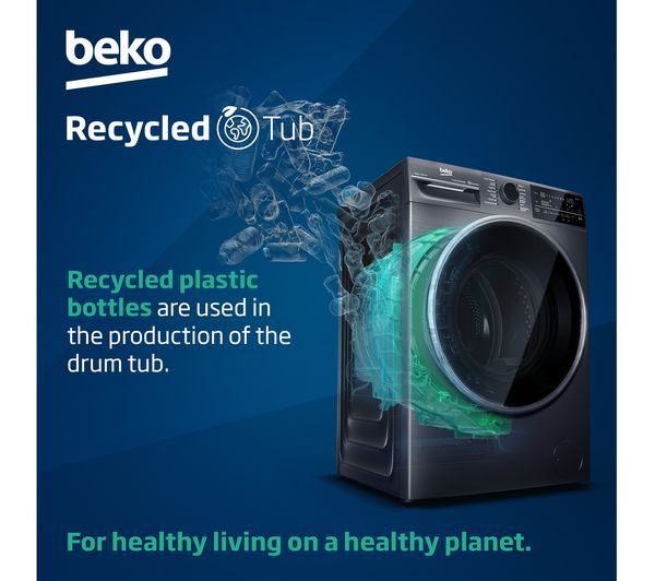 BEKO RecycledTub WTK104121A 10 kg 1400 Spin Washing Machine - Anthracite