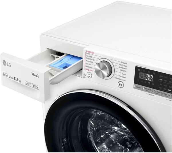 LG TurboWash 360 with AI DD V9 F4V910WTSE WiFi-enabled 10.5 kg 1400 Spin Washing Machine - White