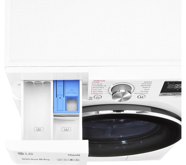LG TurboWash 360 with AI DD V9 F4V910WTSE WiFi-enabled 10.5 kg 1400 Spin Washing Machine - White