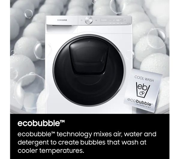 SAMSUNG Series 5 ecobubble WW90TA046AE EU 9 kg 1400 Spin Washing Machine - White