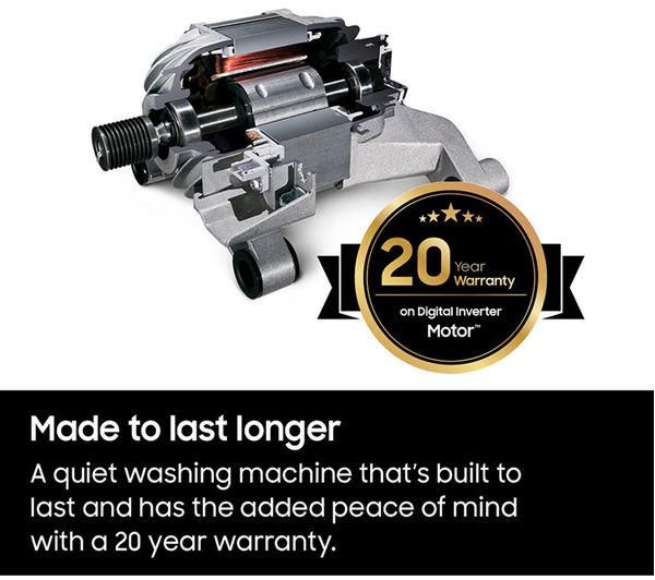 SAMSUNG Series 5 ecobubble WW90TA046AE EU 9 kg 1400 Spin Washing Machine - White