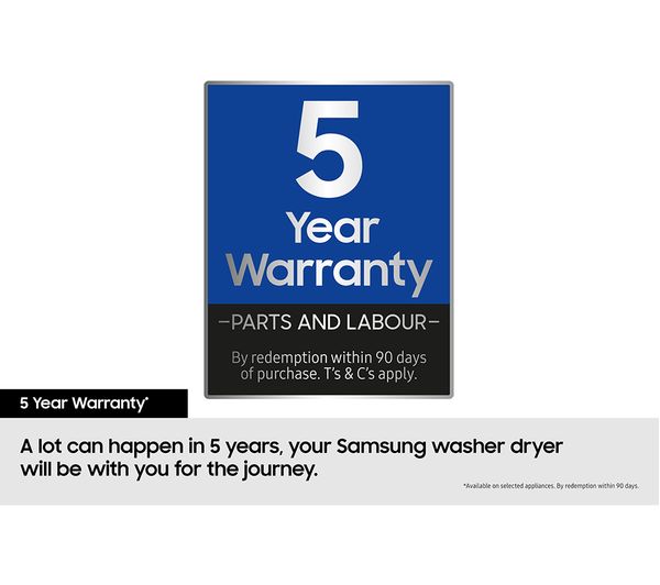 SAMSUNG Series 6 AddWash WD10T654DBH S1 WiFi-enabled 10.5 kg Washer Dryer – White - Image 6