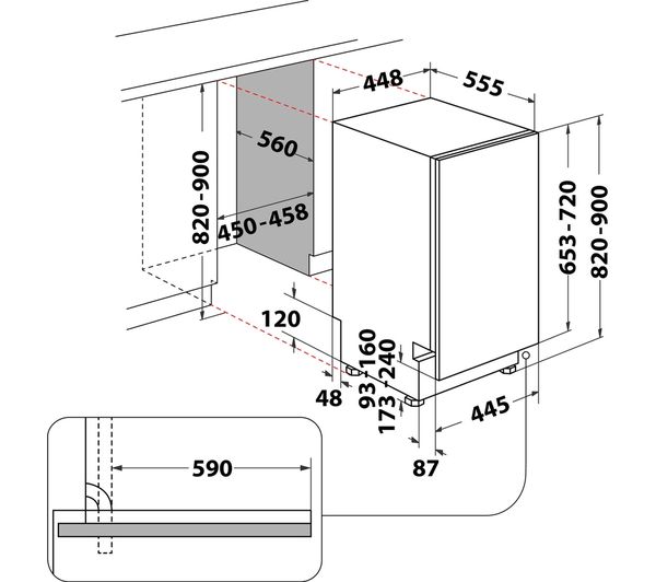 HOTPOINT HSIC 3M19 C UK N Slimline Fully Integrated Dishwasher