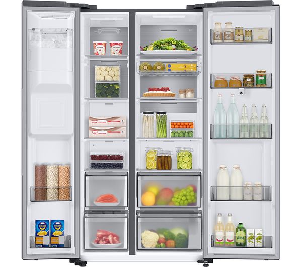 SAMSUNG Family Hub SpaceMax RS6HA8891SL EU American-Style Smart Fridge Freezer - Aluminium