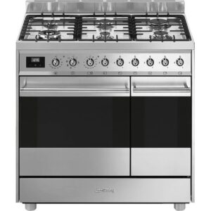 SMEG C92GMX9 90 cm Dual Fuel Range Cooker - Stainless Steel