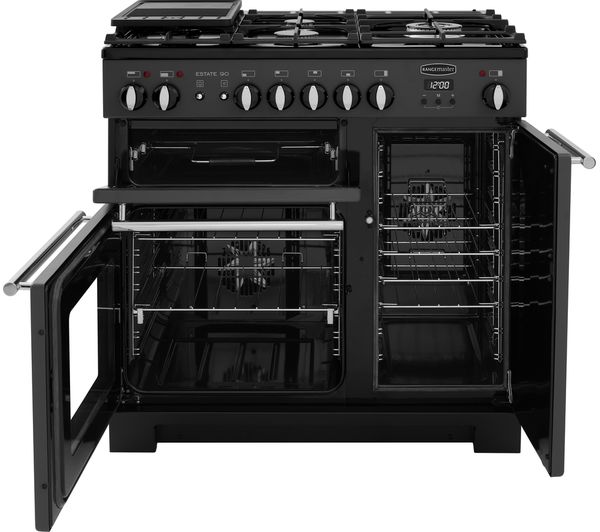RANGEMASTER Estate 90 EST90DFFSL C Dual Fuel Range Cooker - Slate & Chrome