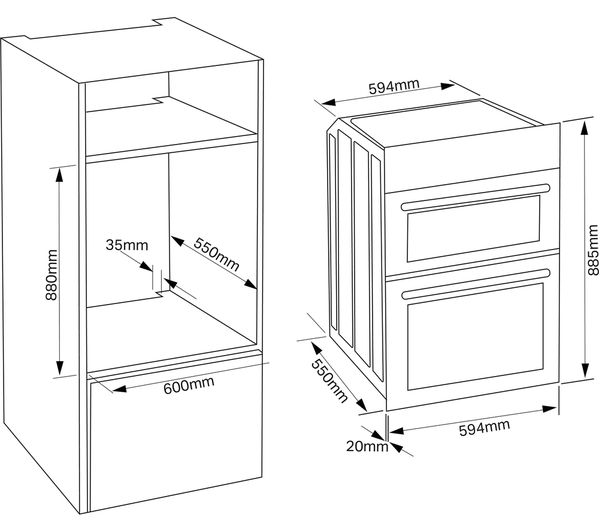 MONTPELLIER DO3570IB Electric Double Oven - Black & Stainless Steel