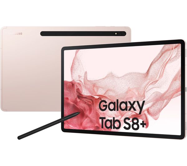 SAMSUNG Galaxy Tab S8 Plus 12.4" Tablet - 128 GB Pink Gold